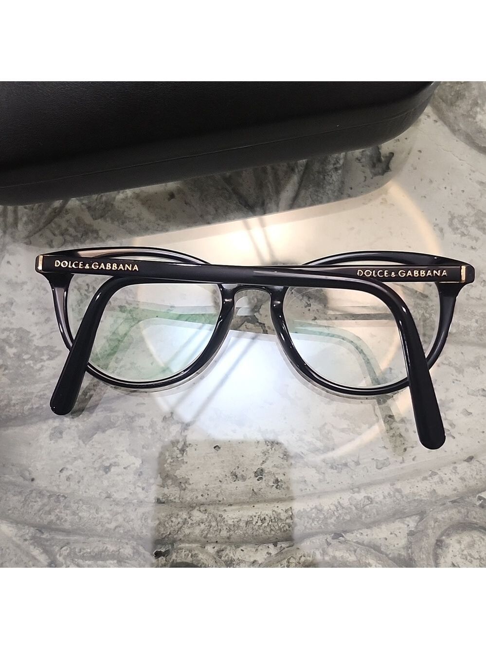 Dolce & Gabbana DG 3223 501 Mens Womens Black Logo Round Prescription Glasses
